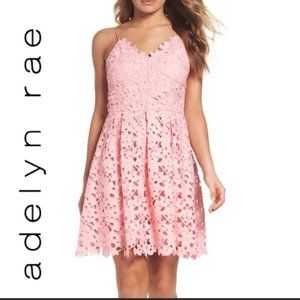 Adelyn Rae - NWT Pink Lace Appliqué Floral dress